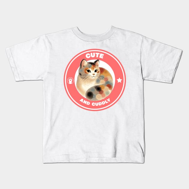 Cute and Cuddly cat Kids T-Shirt by InnerMirrorExpressions